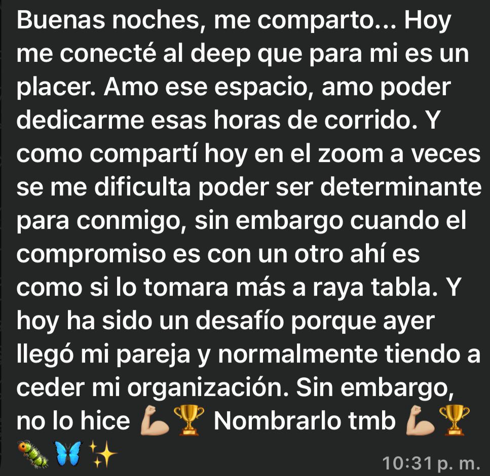 Mensaje de una participante del reto Activa tu Impacto (1)