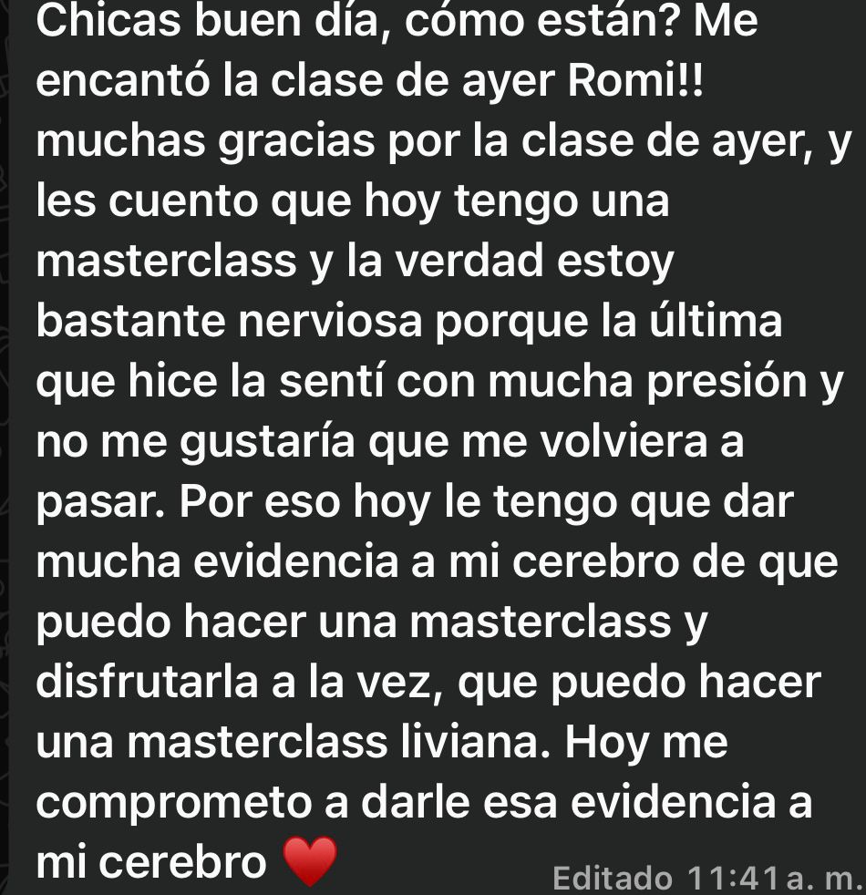 Mensaje de una participante del reto Activa tu Impacto (10)