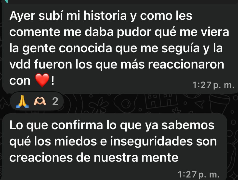 Mensaje de una participante del reto Activa tu Impacto (11)