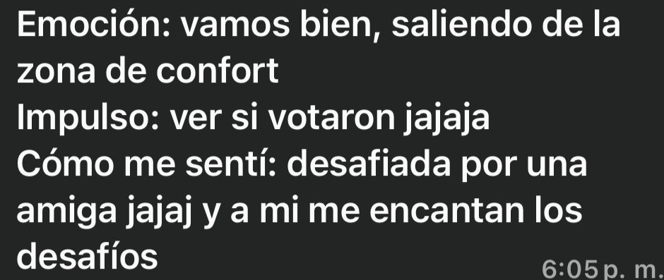 Mensaje de una participante del reto Activa tu Impacto (15)