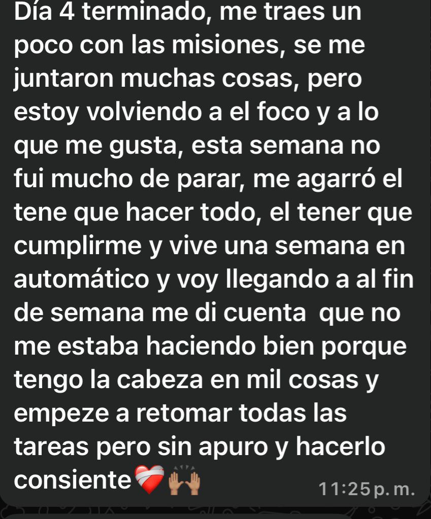 Mensaje de una participante del reto Activa tu Impacto (17)