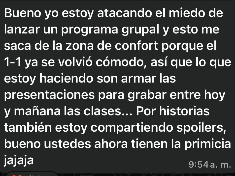 Mensaje de una participante del reto Activa tu Impacto (2)
