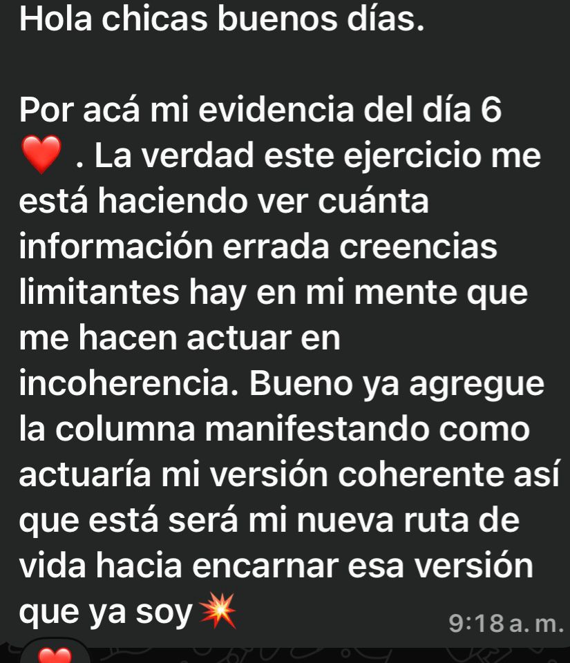 Mensaje de una participante del reto Activa tu Impacto (20)