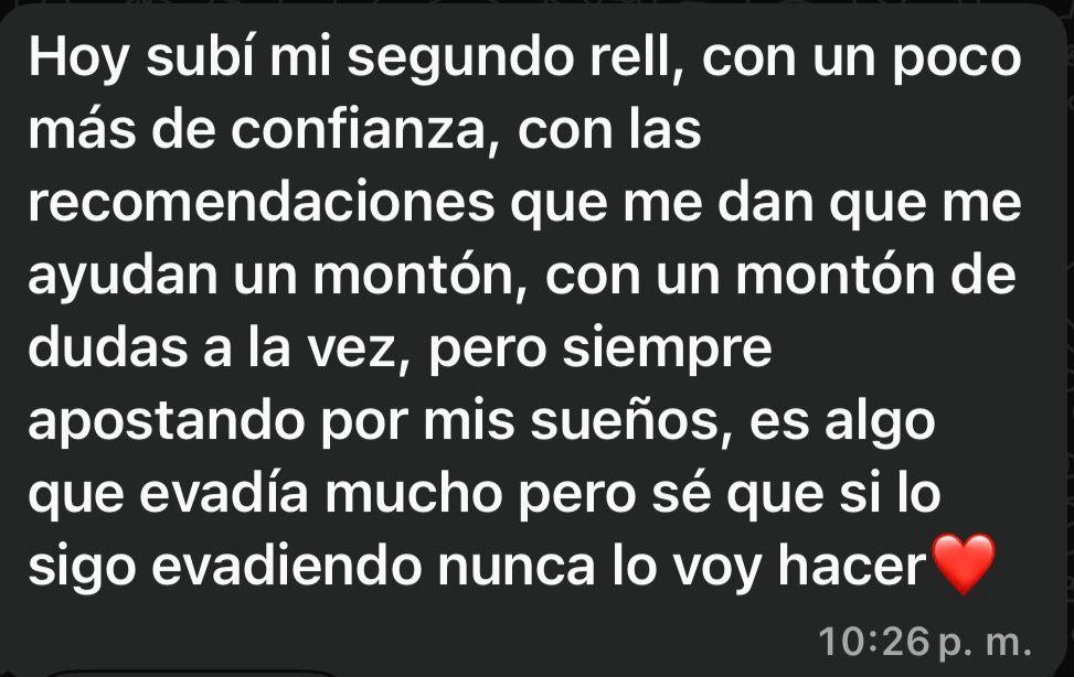 Mensaje de una participante del reto Activa tu Impacto (8)